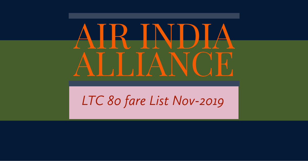 Air India Ltc 80 Fare Chart